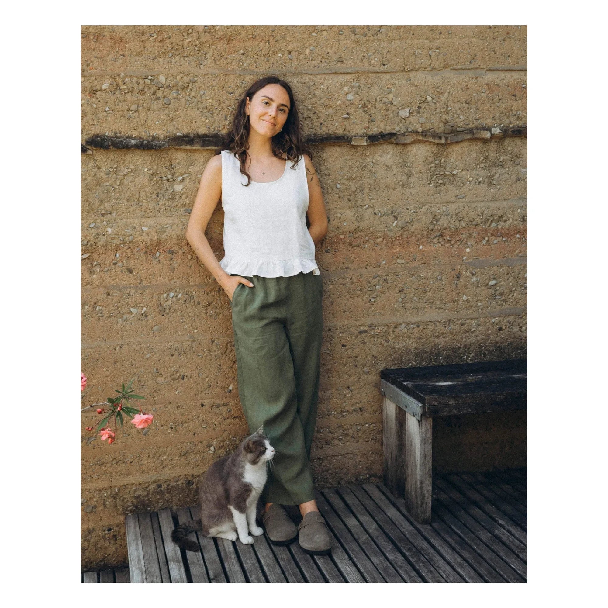 Matona - Keten pantolon | Zeytin
