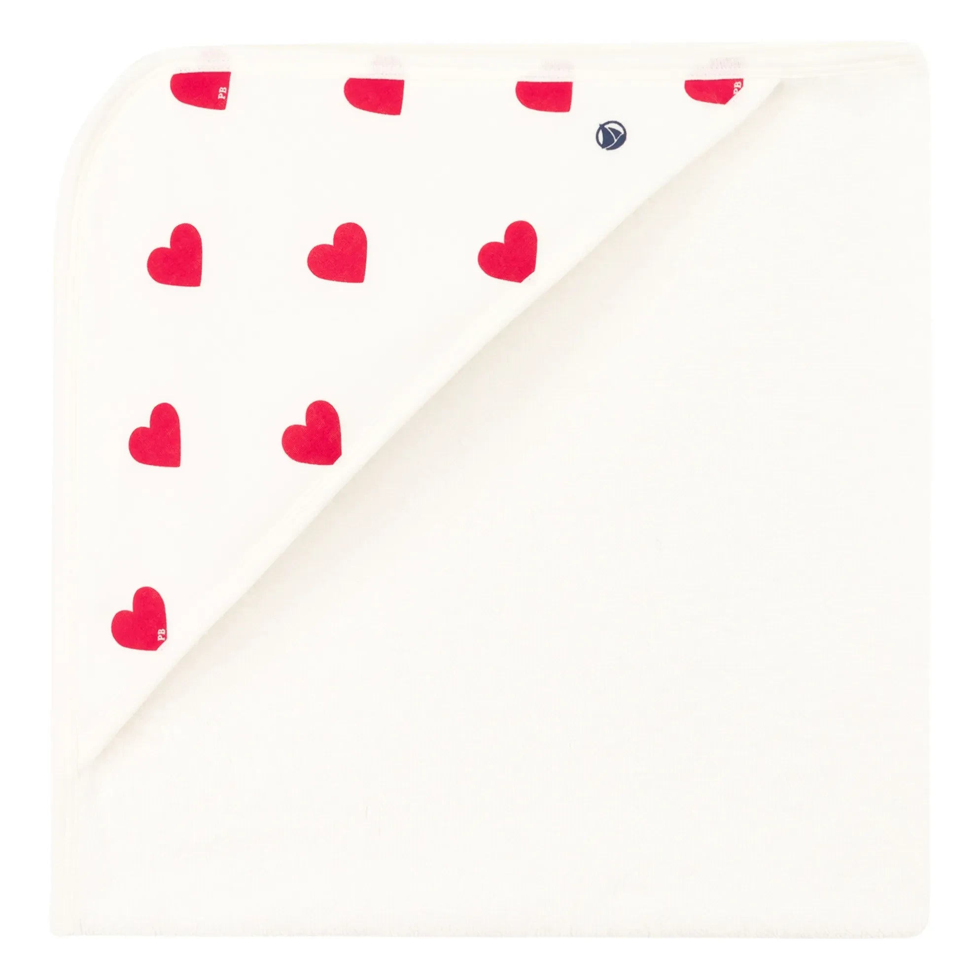 Petit Bateau - Madela Heart Bath Square | White