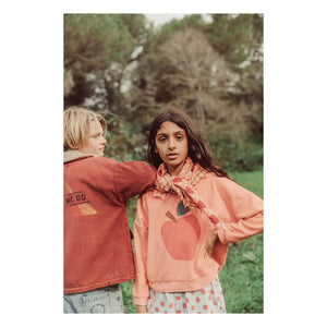 Piupiuchick - The Lunch Club organik pamuklu havlu sweatshirt | Coral