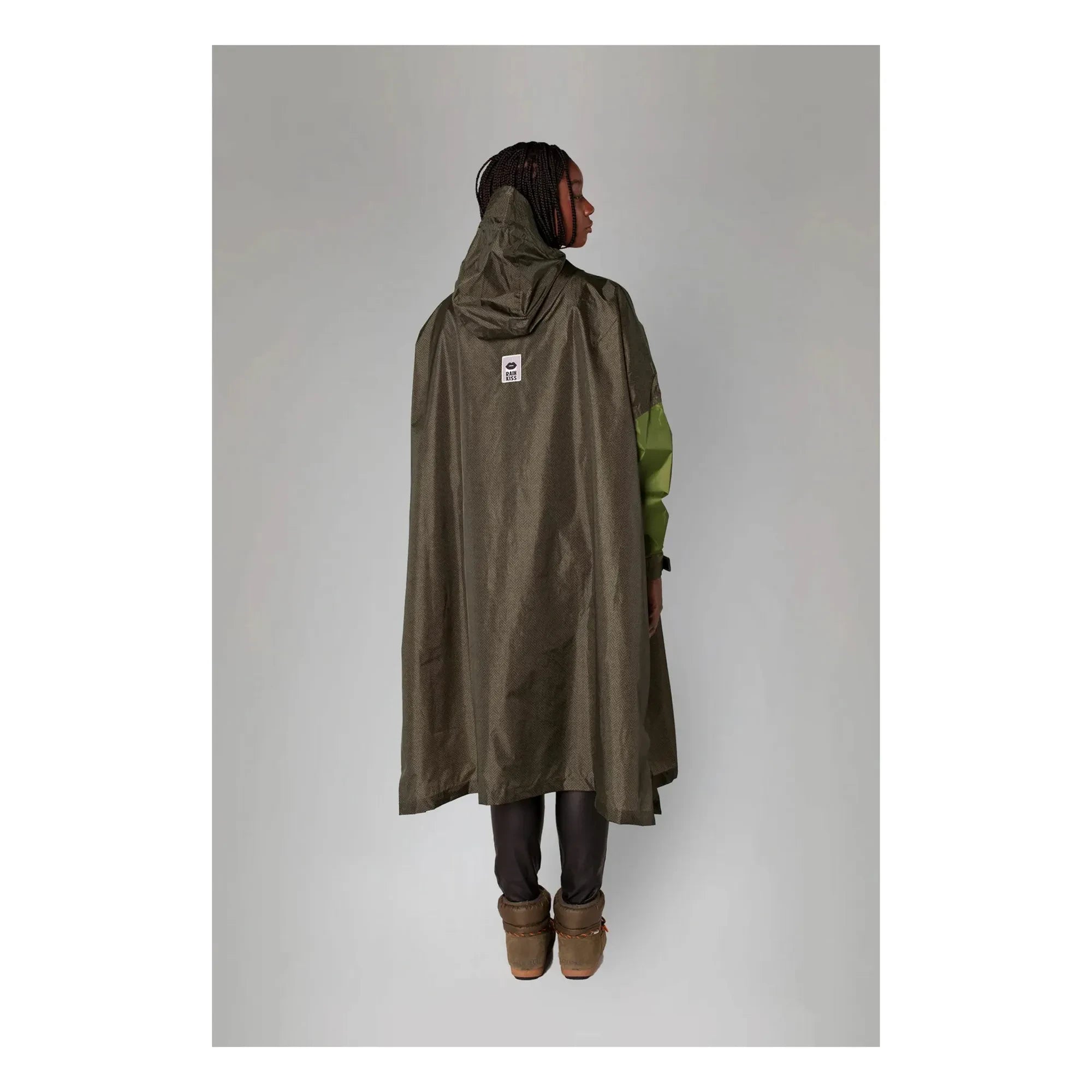 Rainkiss - Herringbone Raincoat Cape - Women's Collection | Brown