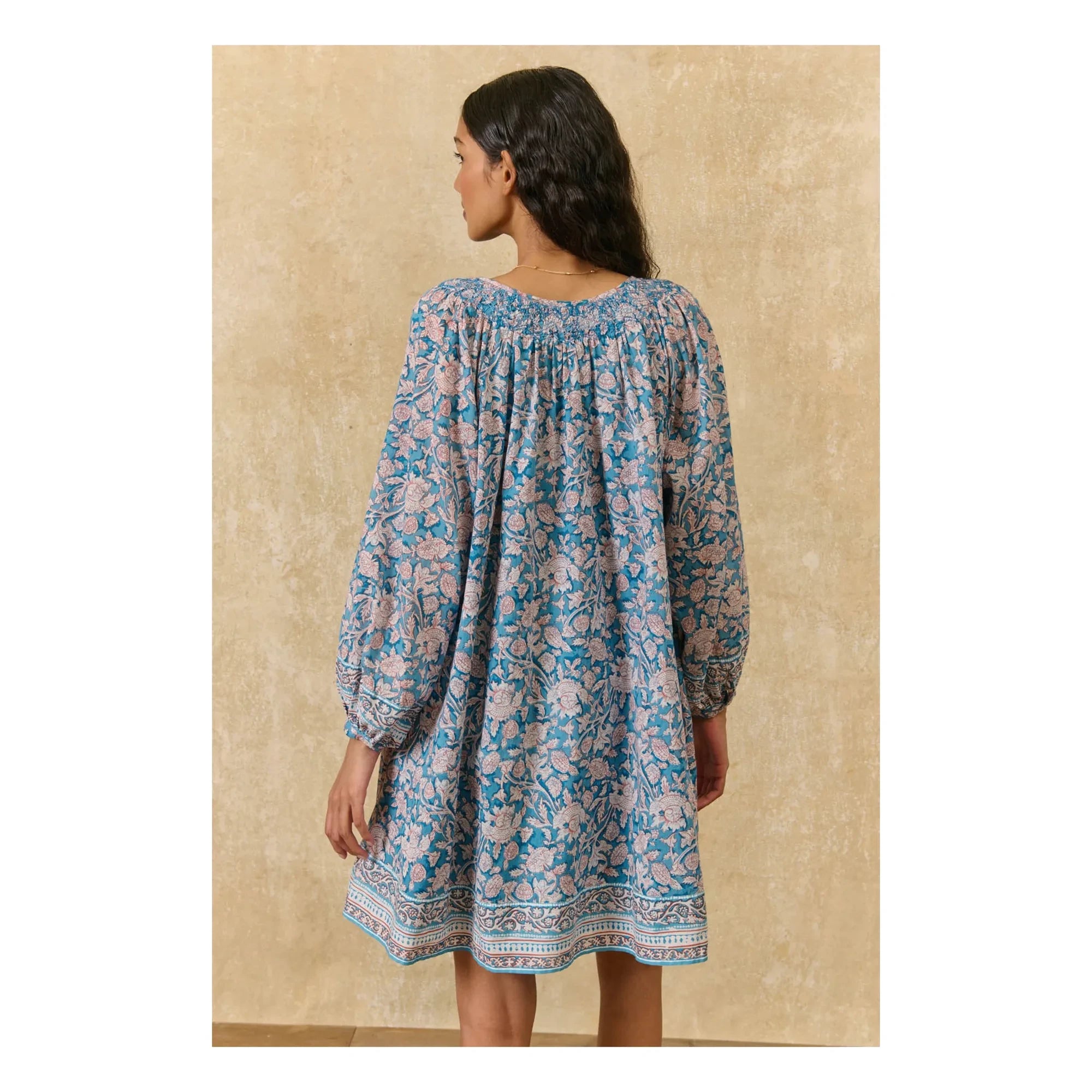 Louise Misha - Vestido de algodón orgánico Janice | Azul
