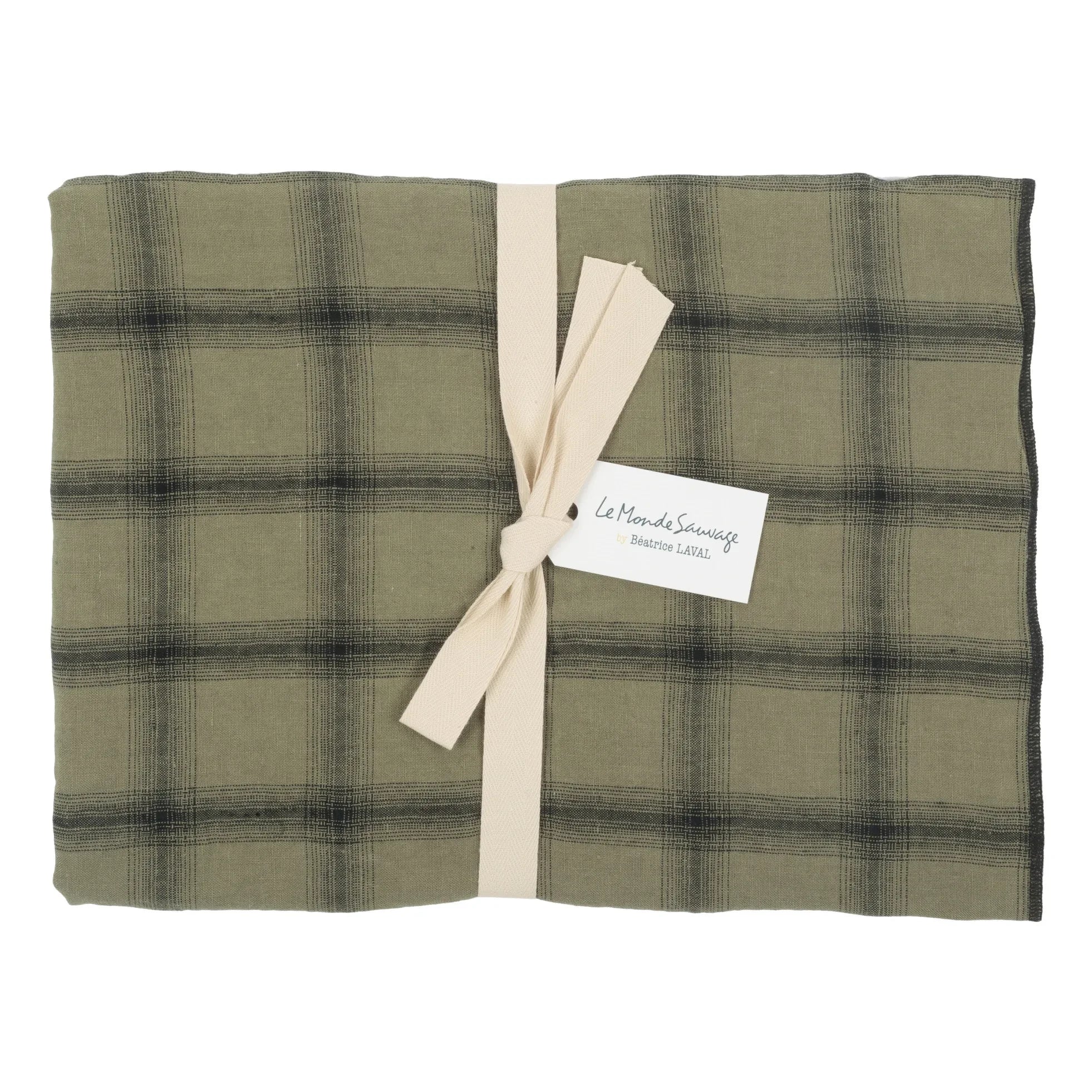 Le Monde Sauvage - Highlands Washed Linen Yastık Kılıfı | Haki