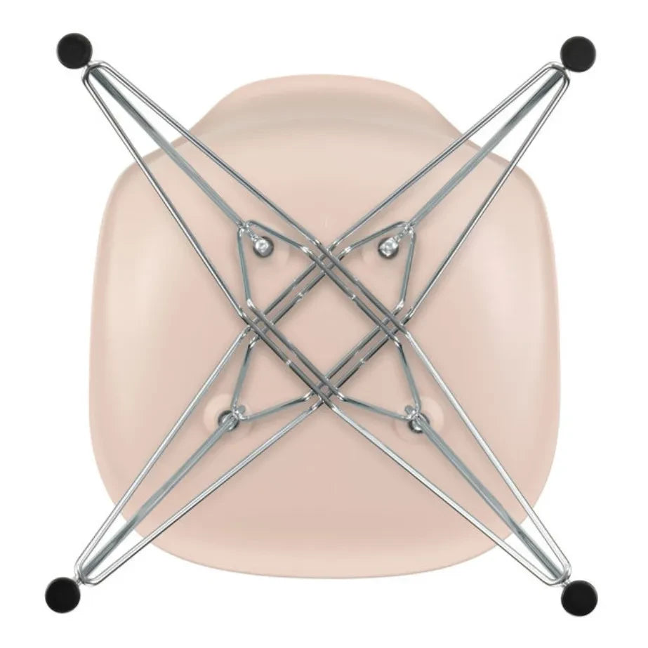 Vitra - DSR Plastic Chair - Chrome Frame - Charles & Ray Eames | Soft Pink