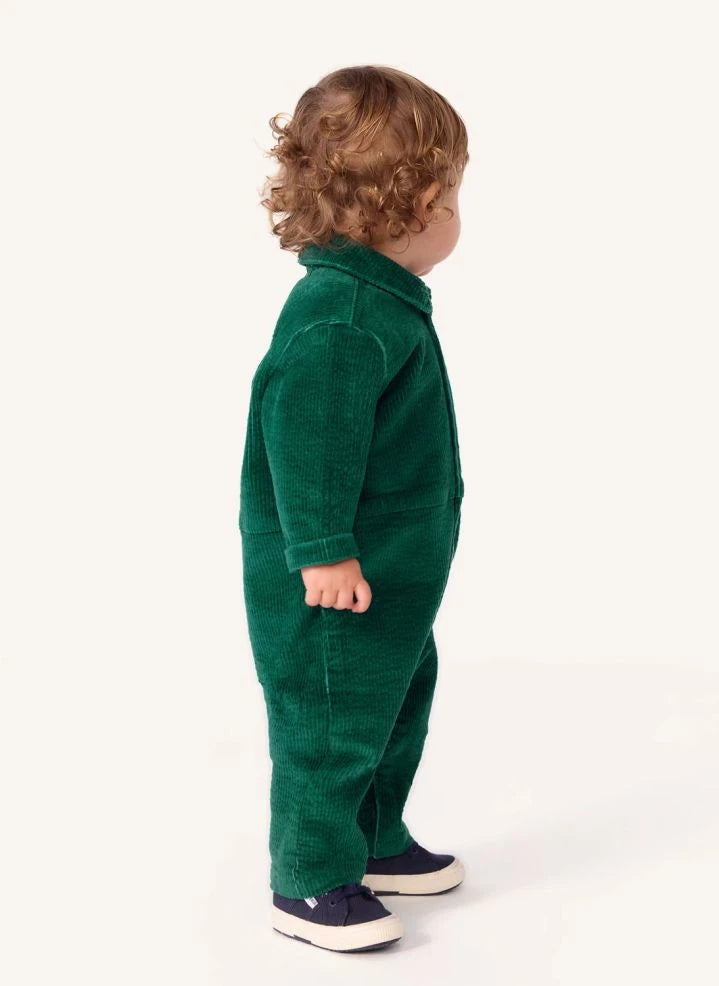 Petit Bateau - Mono Pompist canalé de algodón orgánico | Verde