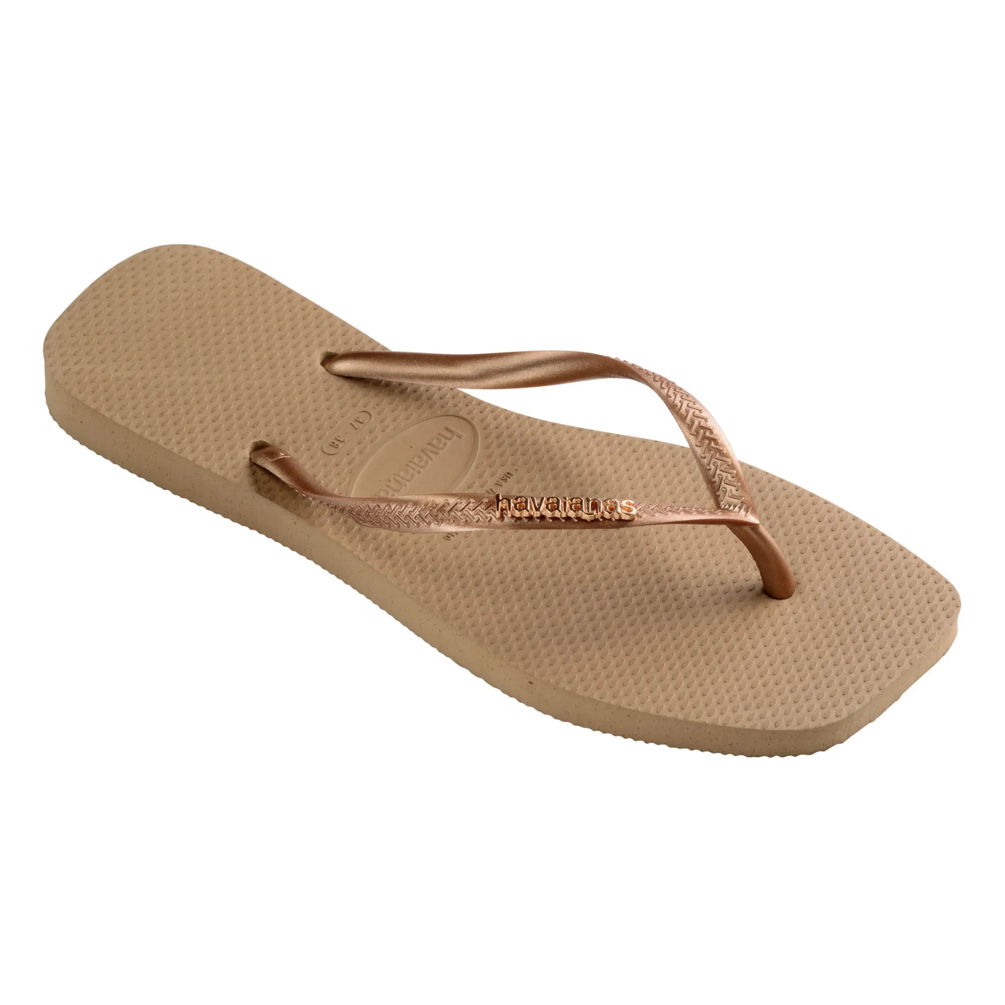 Havaianas - Kare Logolu Metalik Parmak Arası Terlik | Pembe