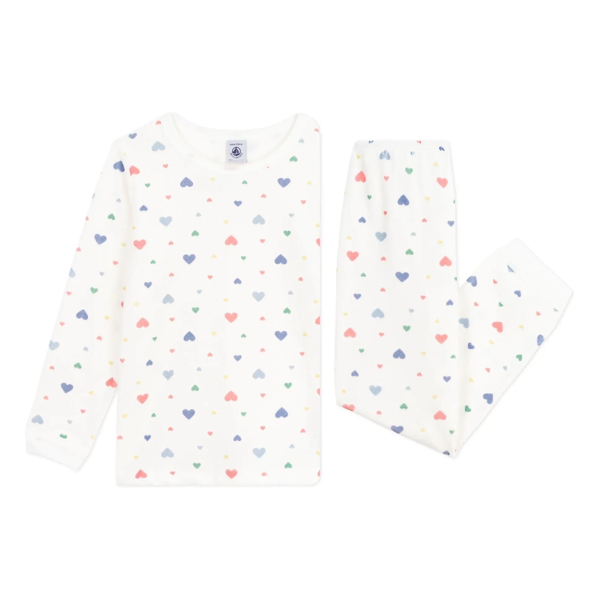 Petit Bateau - Kalpler Pijama Takımı Organik Pamuk | Beyaz