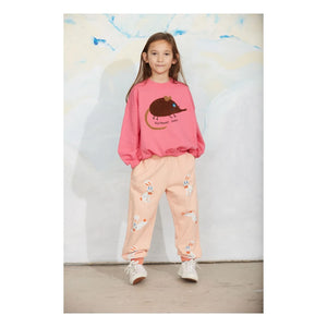 Mini Rodini - Sudadera de algodón orgánico con ratón bordado | Rosa