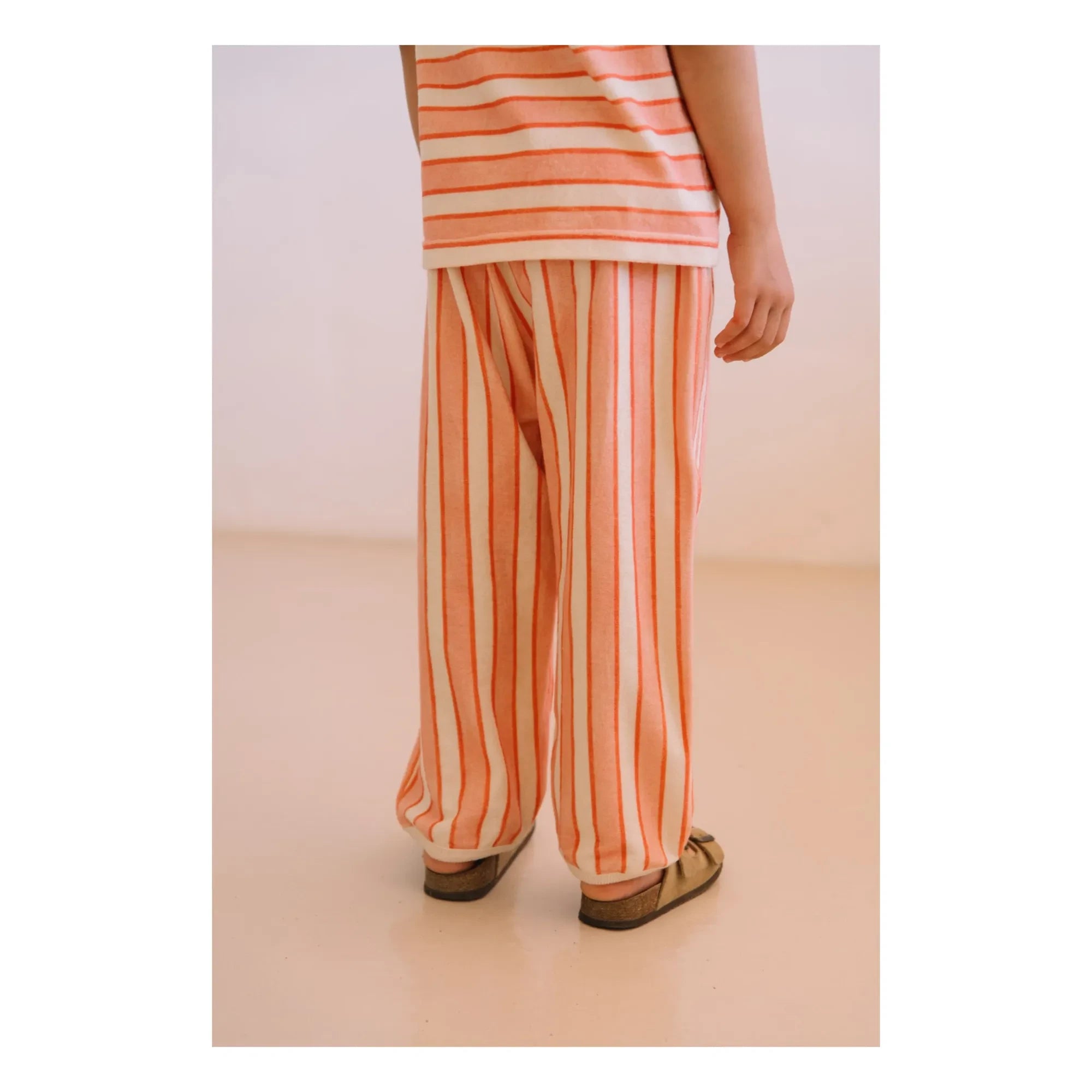 Studio Bohème - Porgy Gestreifte Hose aus Bio-Baumwolle | Rosa