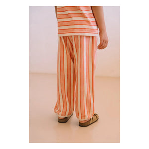 Studio Bohème - Porgy Gestreifte Hose aus Bio-Baumwolle | Rosa
