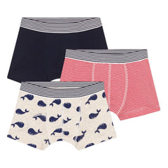 Petit Bateau - 3'lü Mobidic Organik Pamuk Boxer Seti | Lacivert