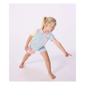 Petit Bateau - Millerais Renk Bloklu Kısa Pijama | Mavi