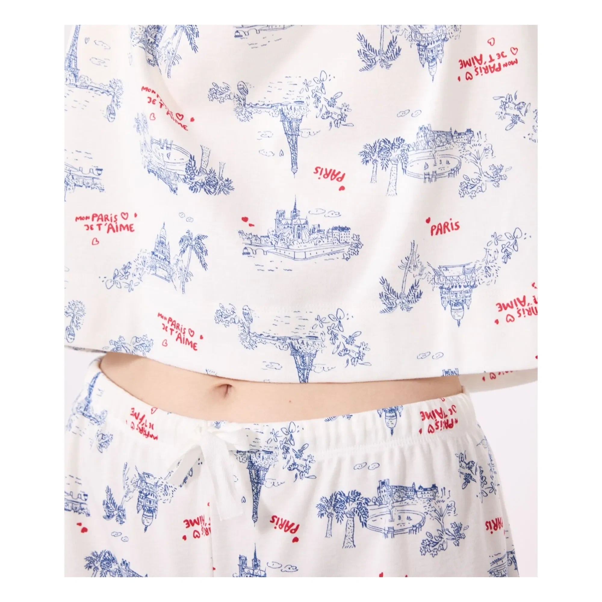 Petit Bateau - Kırık Organik Pamuklu Pijama Şortu | Ecru