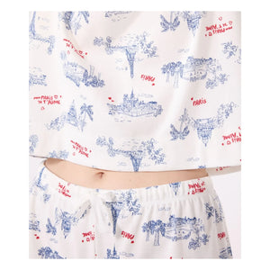 Petit Bateau - Kırık Organik Pamuklu Pijama Şortu | Ecru