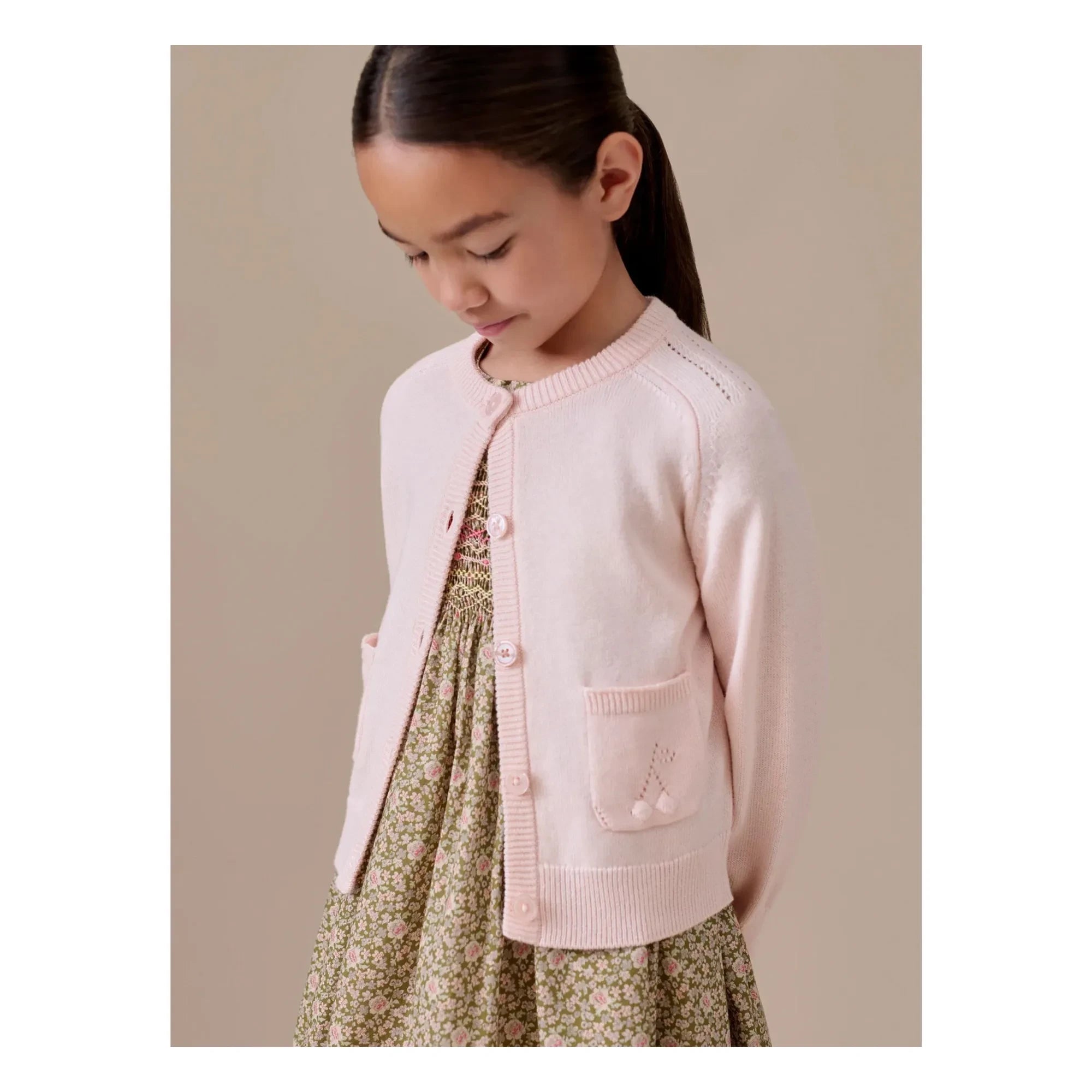 Bonpoint - Duchesse Liberty organik pamuk elbise | Yeşil