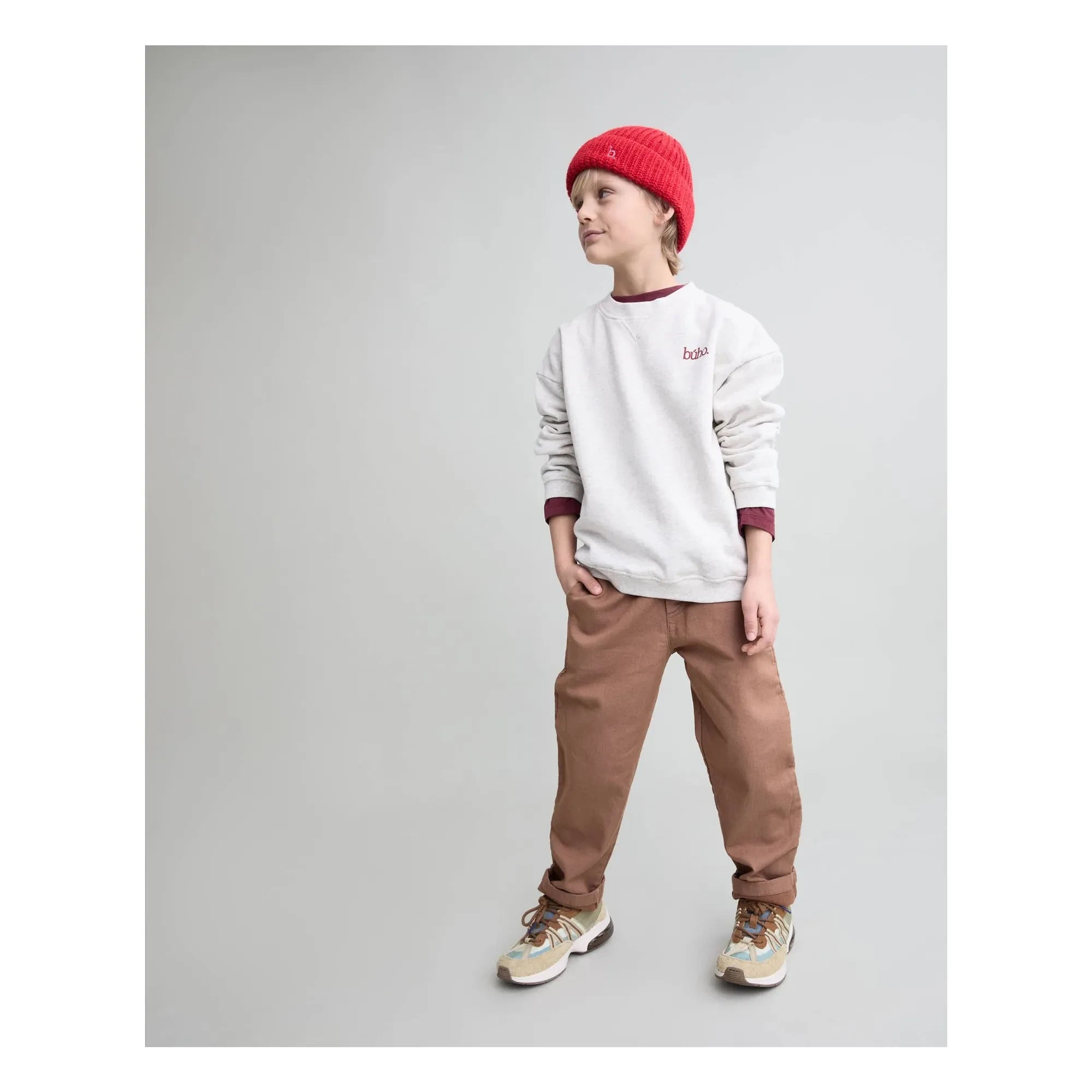Búho - Búho organik pamuklu sweatshirt | Ekru