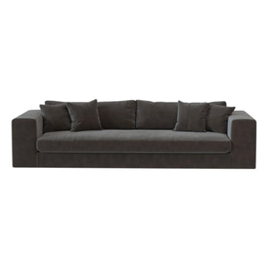 Panac Edition - Bellechasse 4 kişilik kadife fırçalanmış kanepe - 275 cm | Kömür grisi