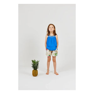 Arsène et Les Pipelettes - Uni askısız üst Organik pamuk voile | Mavi azure