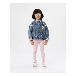 Goldie + Ace - Çiçek Yaka Denim Ceket | Mavi