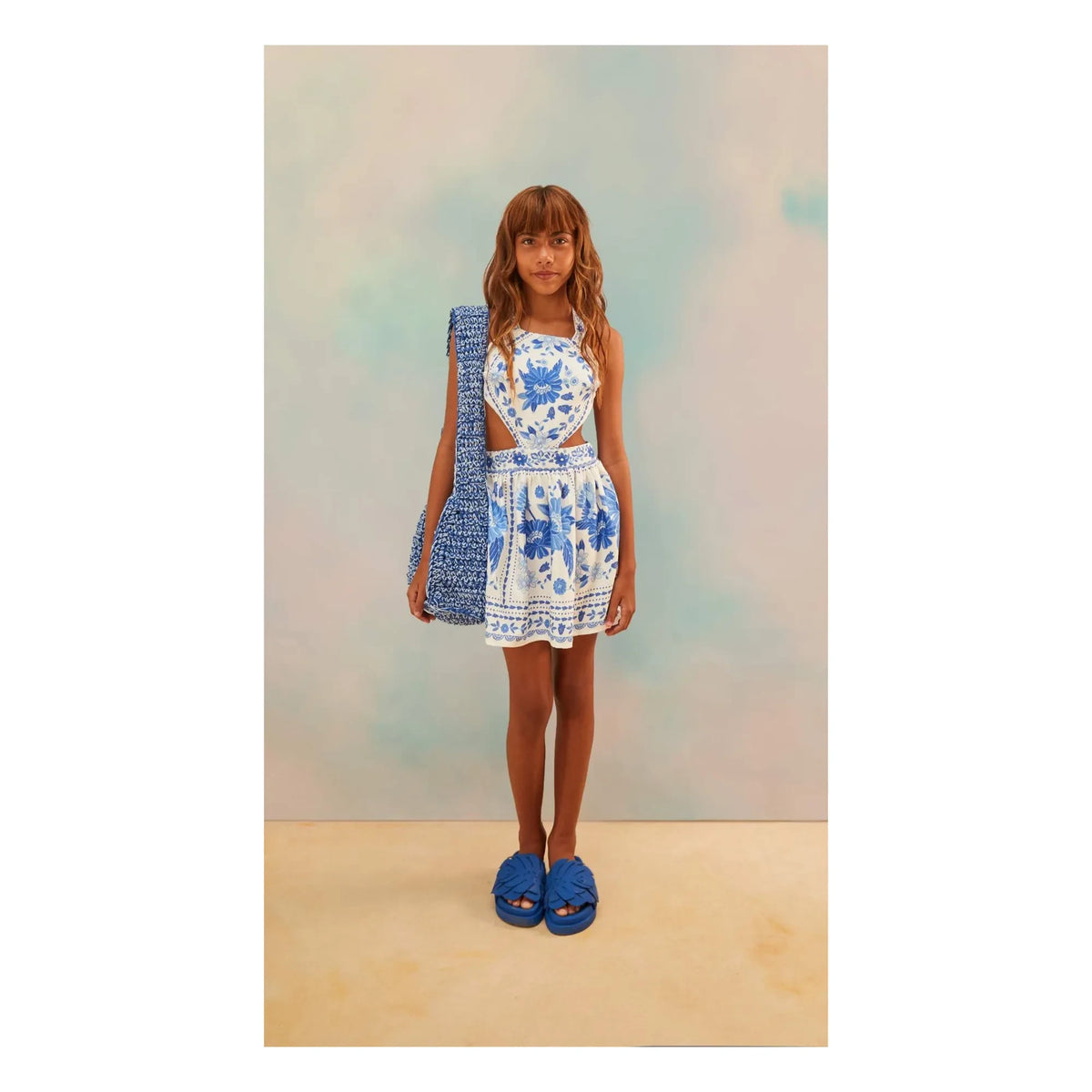 Fabula - Vestido Cut Fleurs | Azul