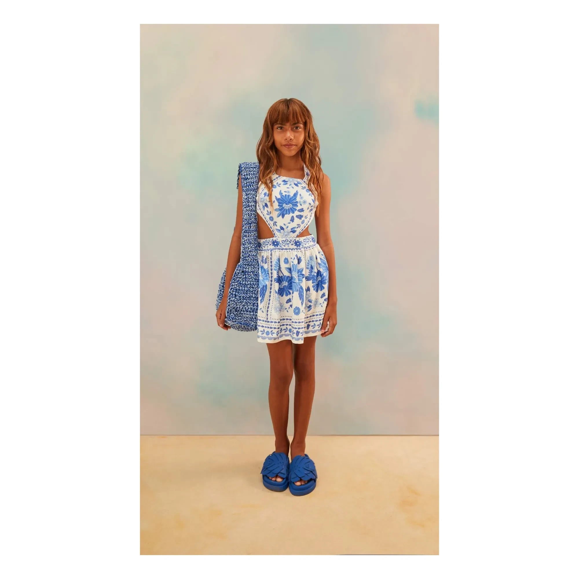 Fabula - Vestido Cut Fleurs | Azul