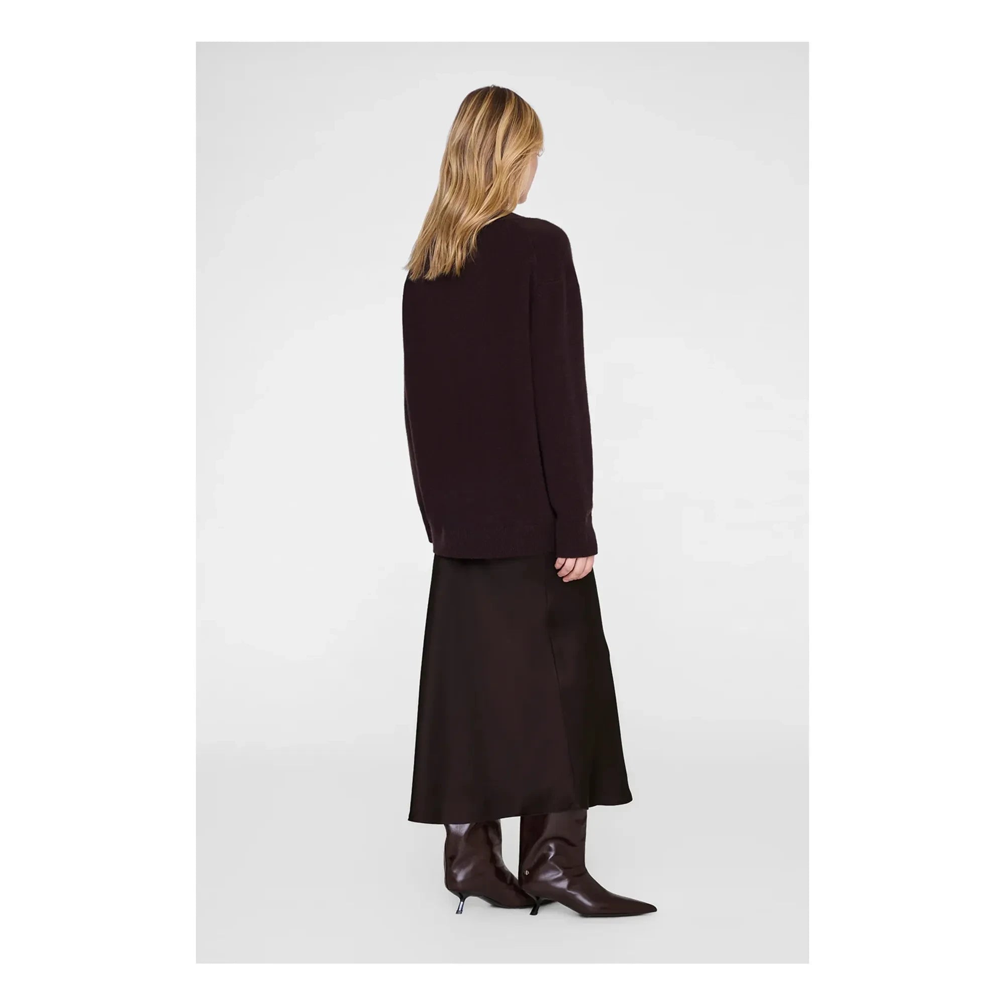 Anine Bing - Silk Stick Skirt | Dark Brown