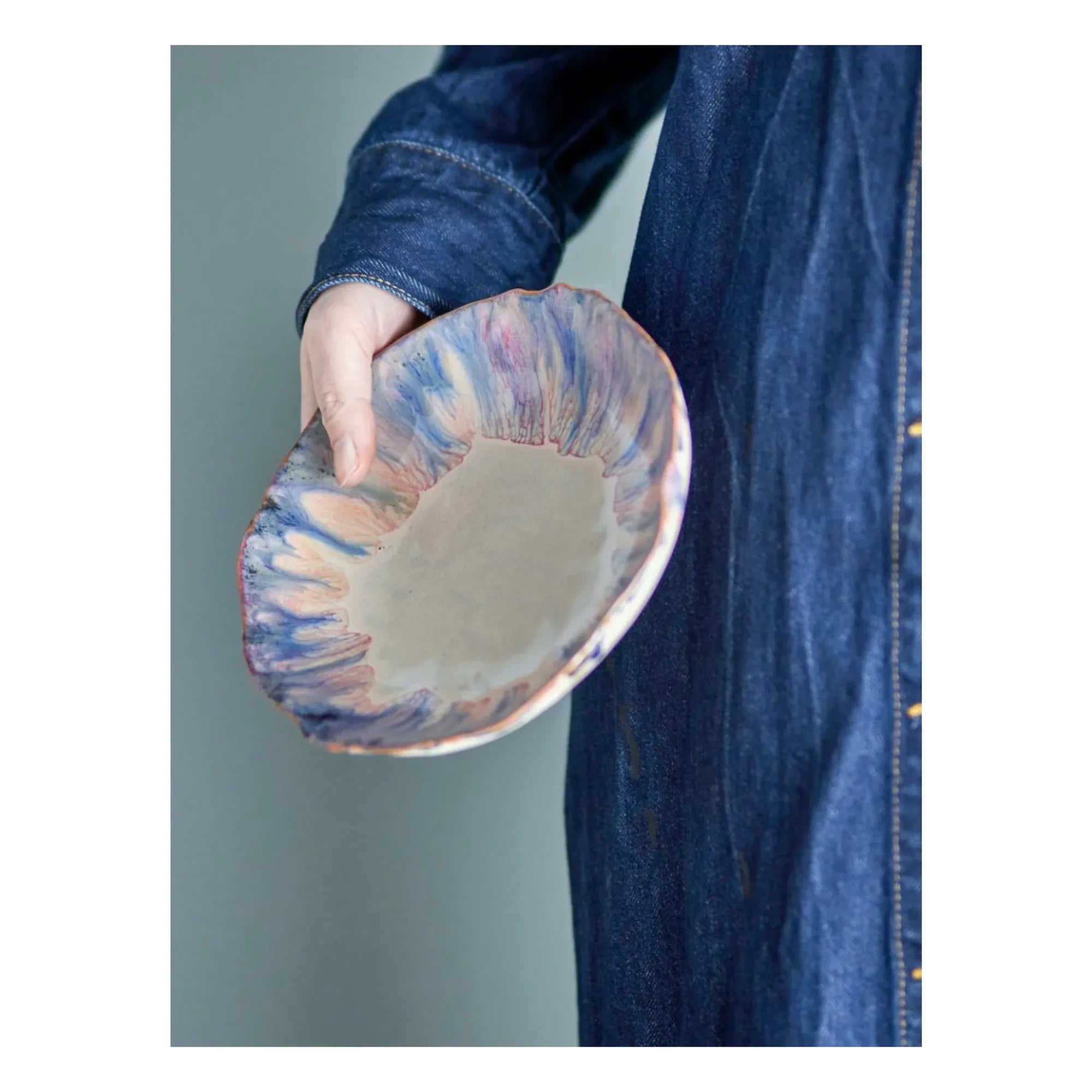 Bloomingville - Plato de gres Amalia | Azul