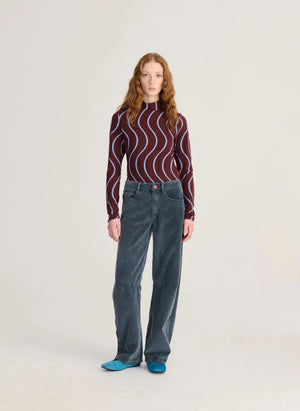 Bobo Choses - Top in cotone biologico a righe psichedeliche | Bordeaux