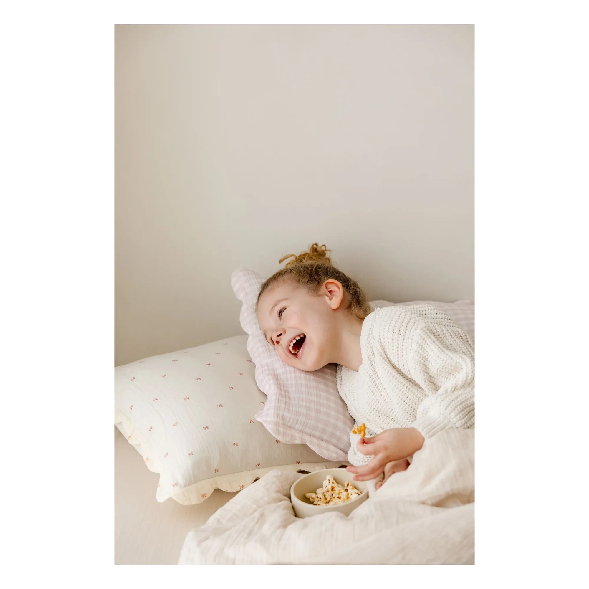 Soft Spot - Organic Cotton Ribbon Pillowcases - Set of 2 | Ivory