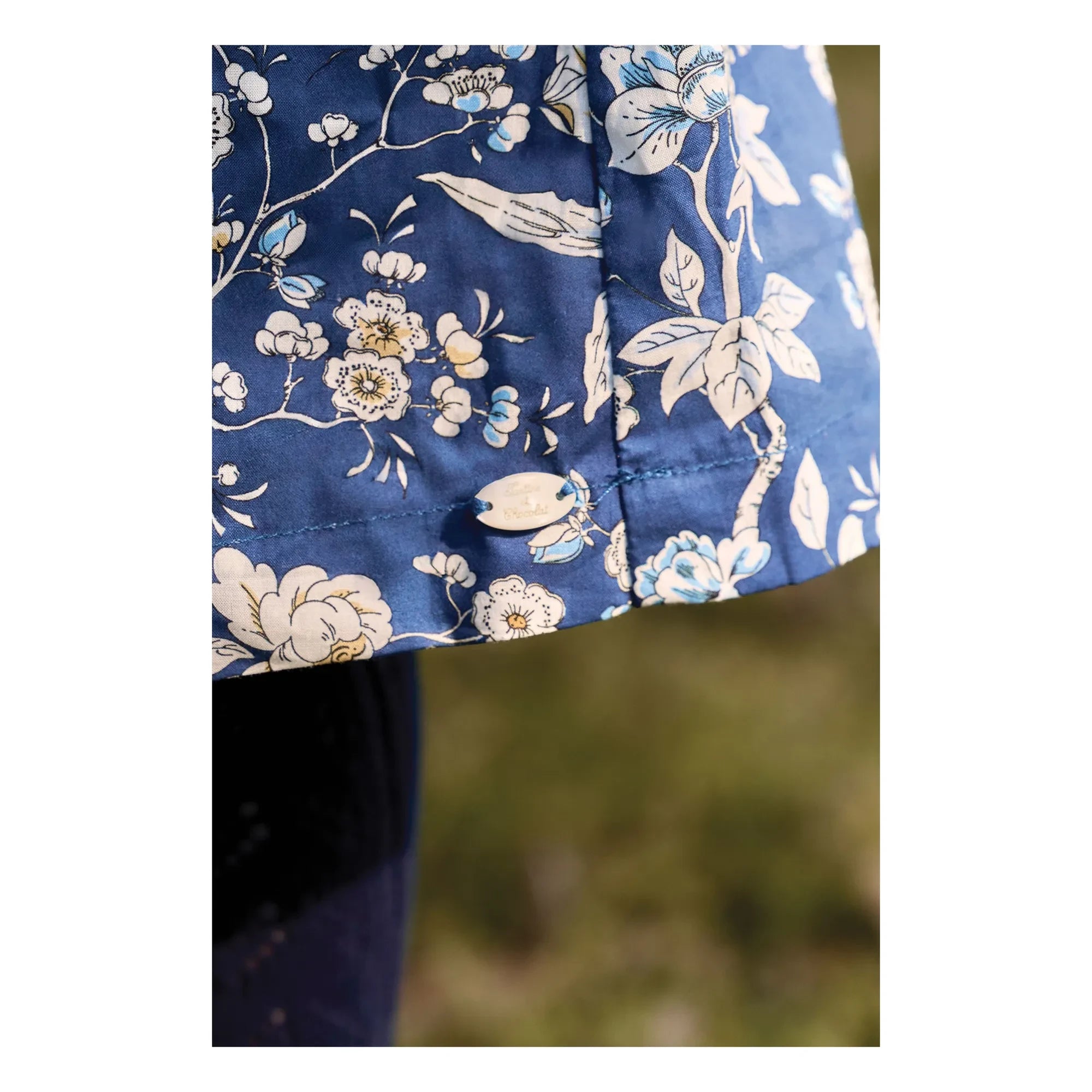 Tartine et Chocolat - Vestido con cuello ondulado de flores | Azul marino