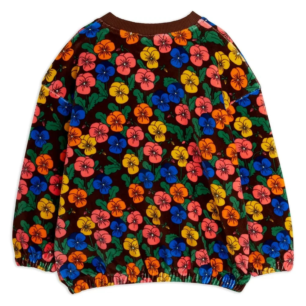 Mini Rodini - sudadera con estampado floral de algodón orgánico | Negro