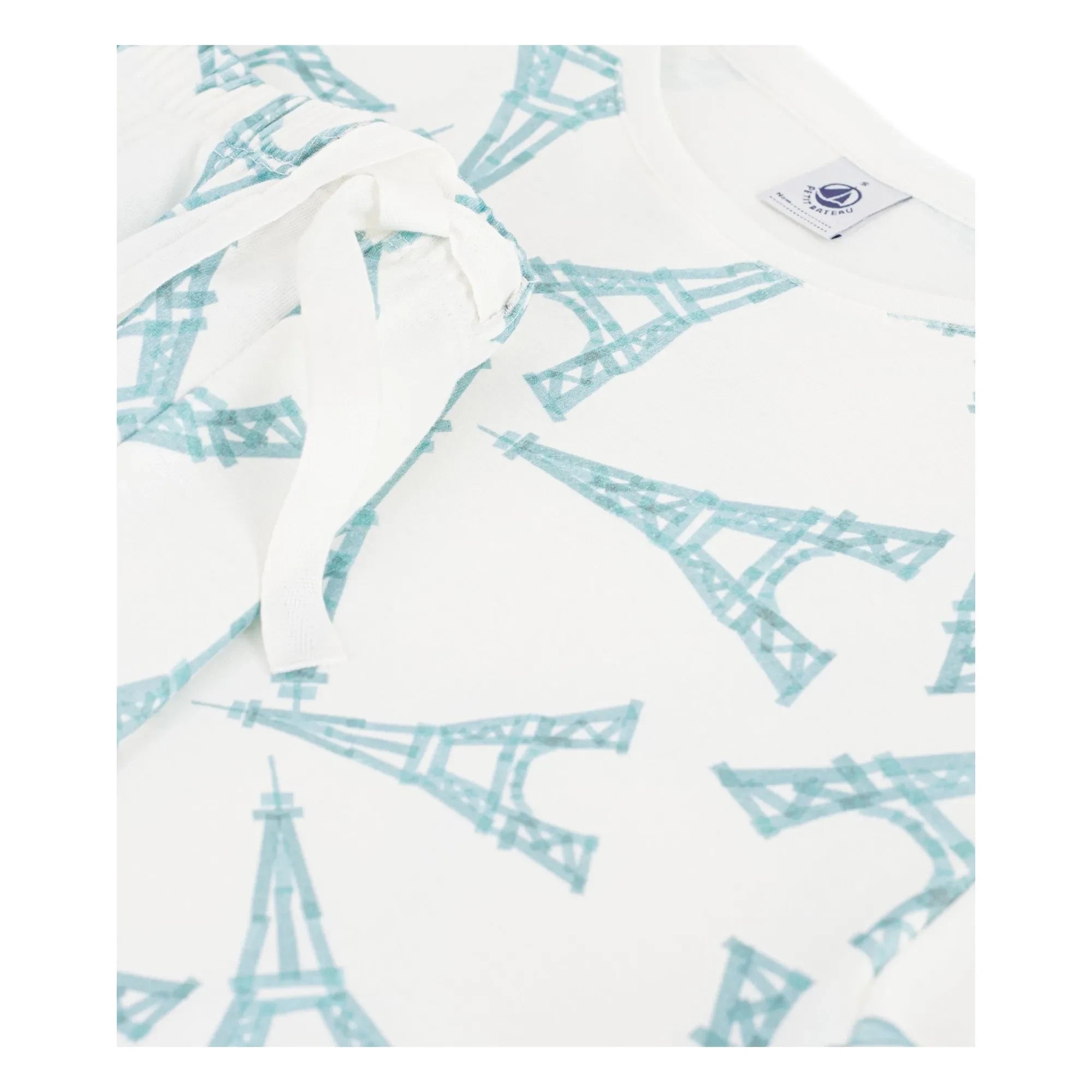 Petit Bateau - Pyjama Şort Eiffel Tower | Beyaz