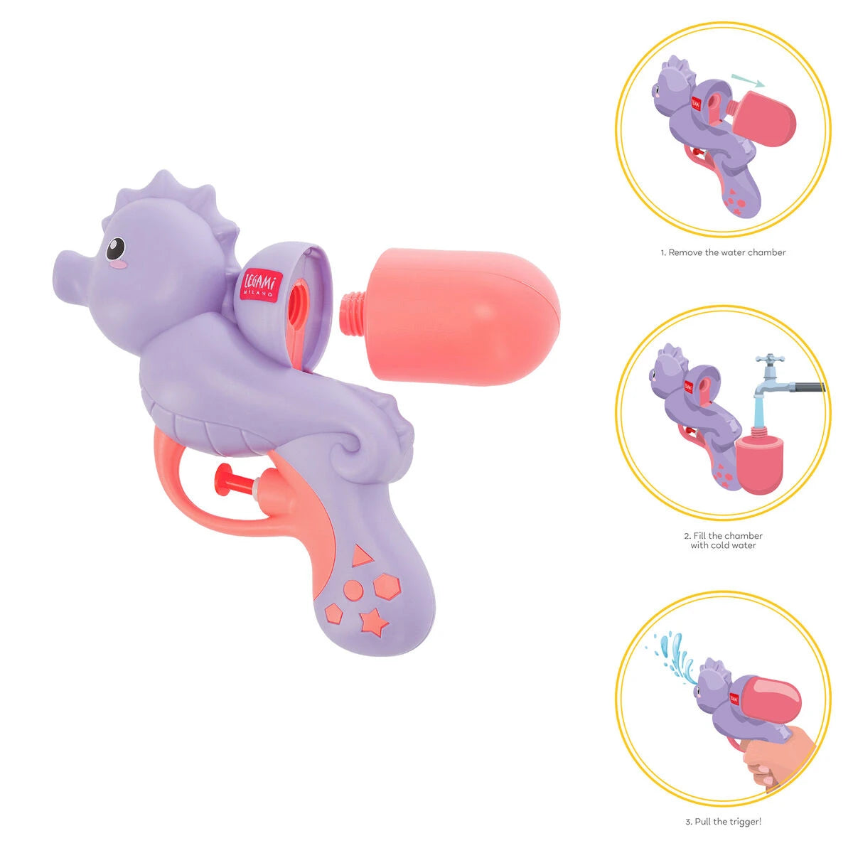 Legami - Seahorse Water Gun for Children - Water Gun