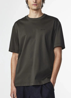 NN.07 - Nat Logo 3525 organik pamuklu T-shirt | Koyu haki