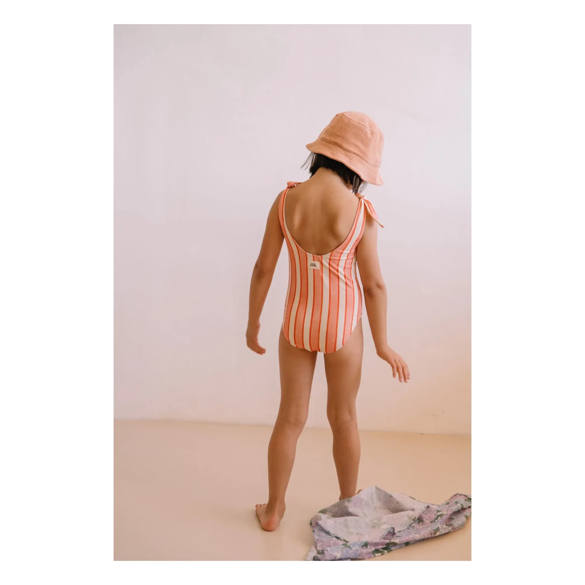 Studio Bohème - Roberta Çizgili Organik Pamuk Mayo | Pembe