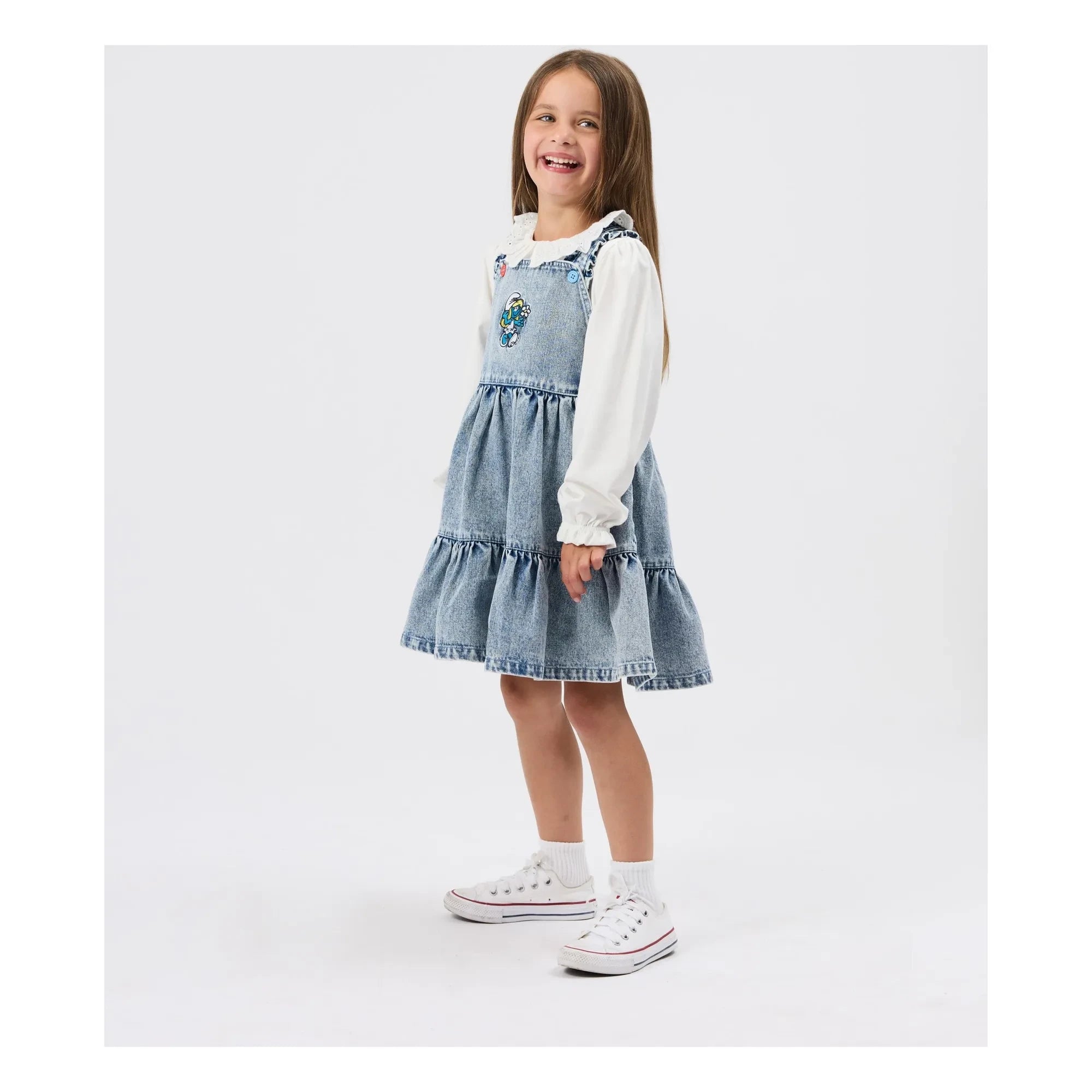 Goldie + Ace - Vestido Vaquero - Goldie + Ace x Pitufos | Azul