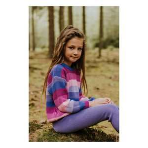 Yuki - Gestreifter Pullover aus Bio-Baumwolle | Violett