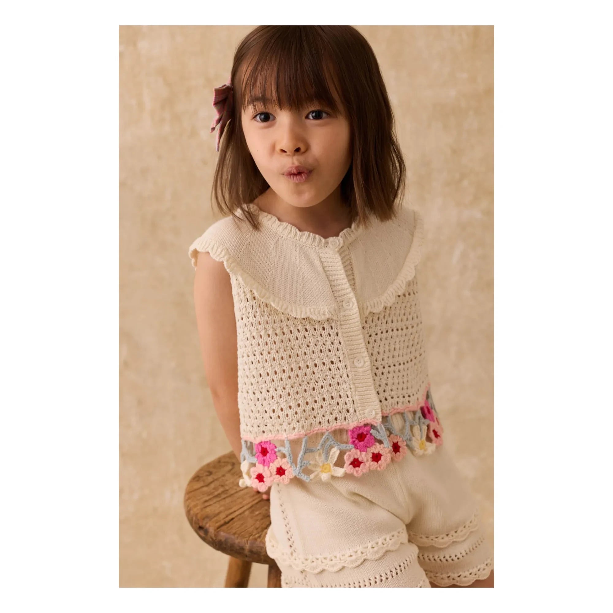 Louise Misha - Top bordado Elea | Crema