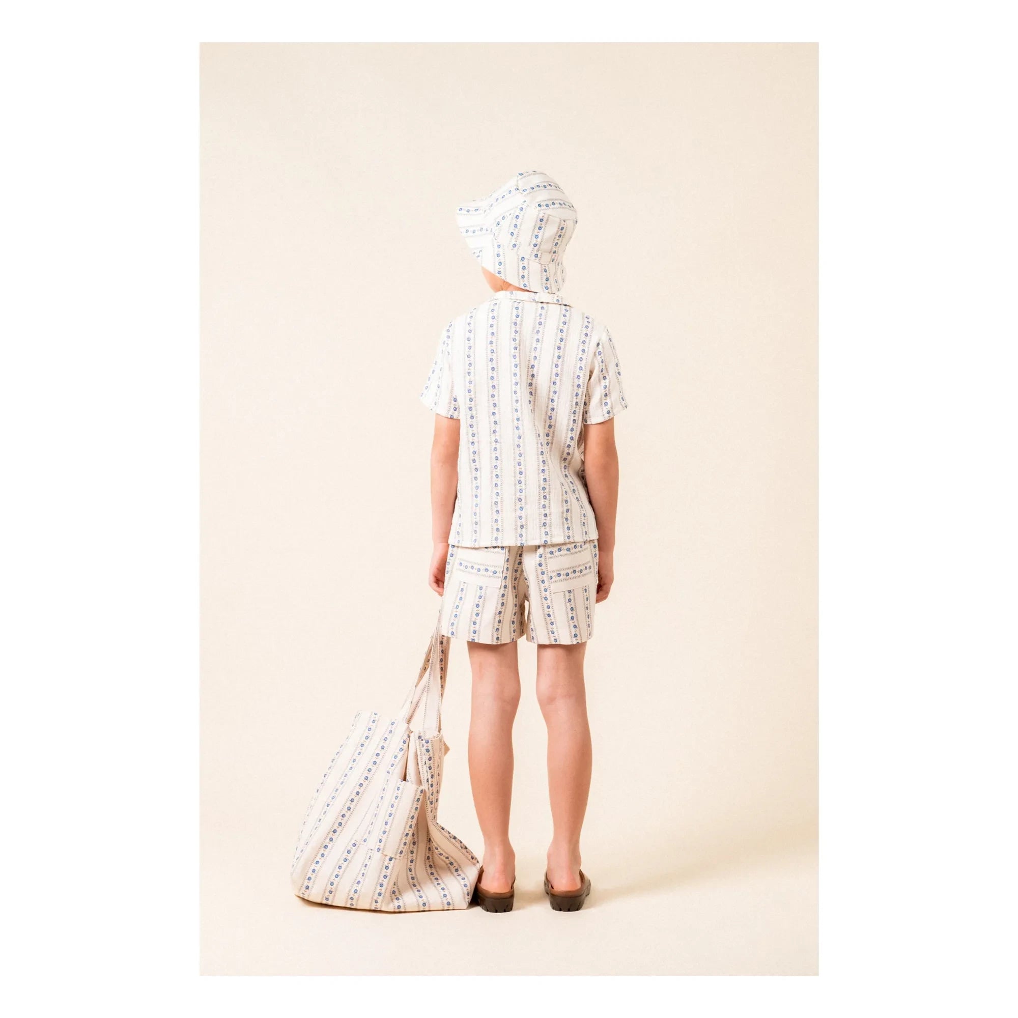 birinit - Sariñena Blumen Tasche Bio-Baumwollhemd | Elfenbein