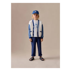Bonpoint - Erle Quadrat Seersucker Recycelte Fasern | Indigo Blau