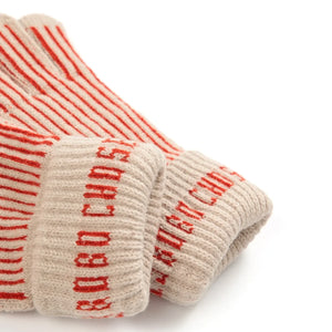 Bobo Choses - Guantes de Rayas de Fibra Reciclada | Rojo