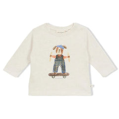 Arsène et Les Pipelettes - Organic Cotton Skate T-Shirt | Heather Beige