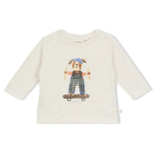 Arsène et Les Pipelettes - Organic Cotton Skate T-Shirt | Heather Beige