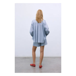 the new society - Cloe Cotton Short Skirt | Light Blue