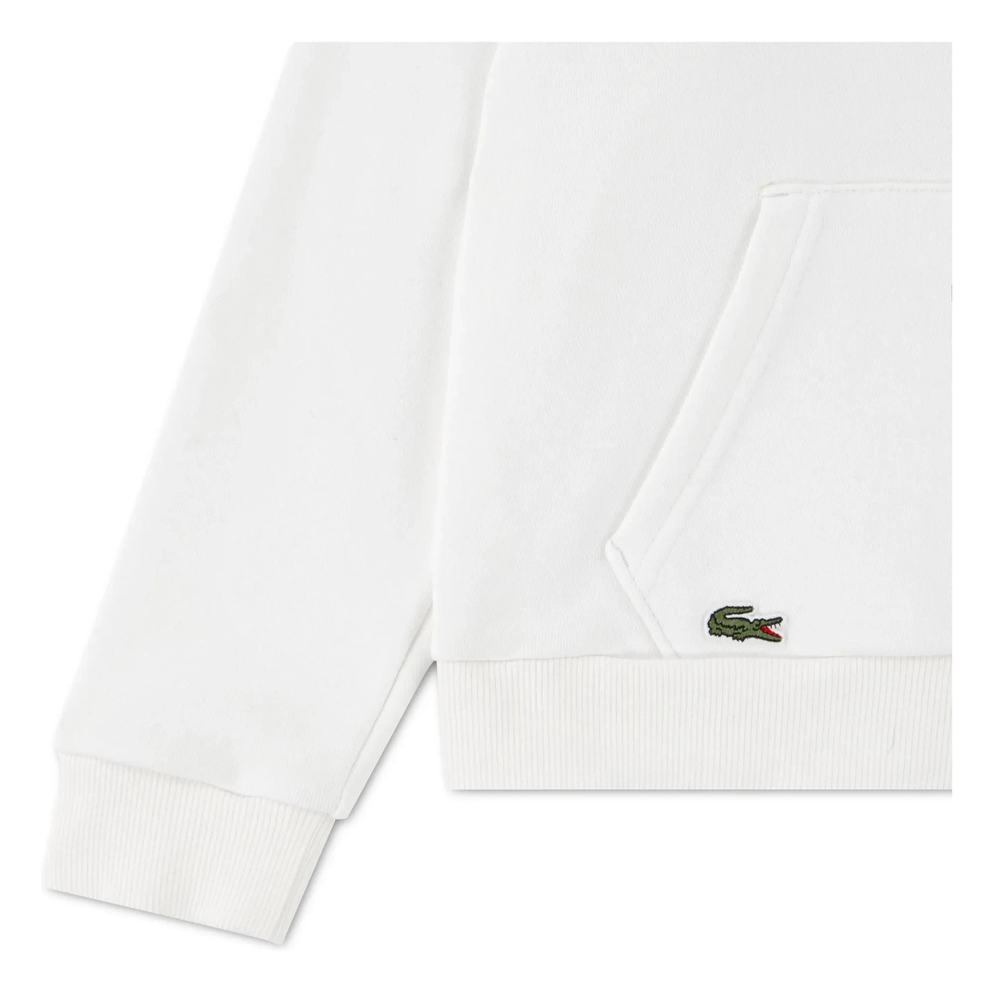 Lacoste - Logo nakışlı kapüşonlu sweatshirt Organik pamuk | Beyaz