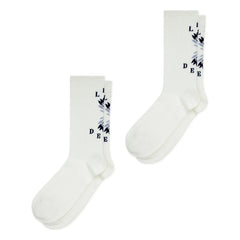Les Deux - Calcetines con logo floral, paquete de 2 | Blanco