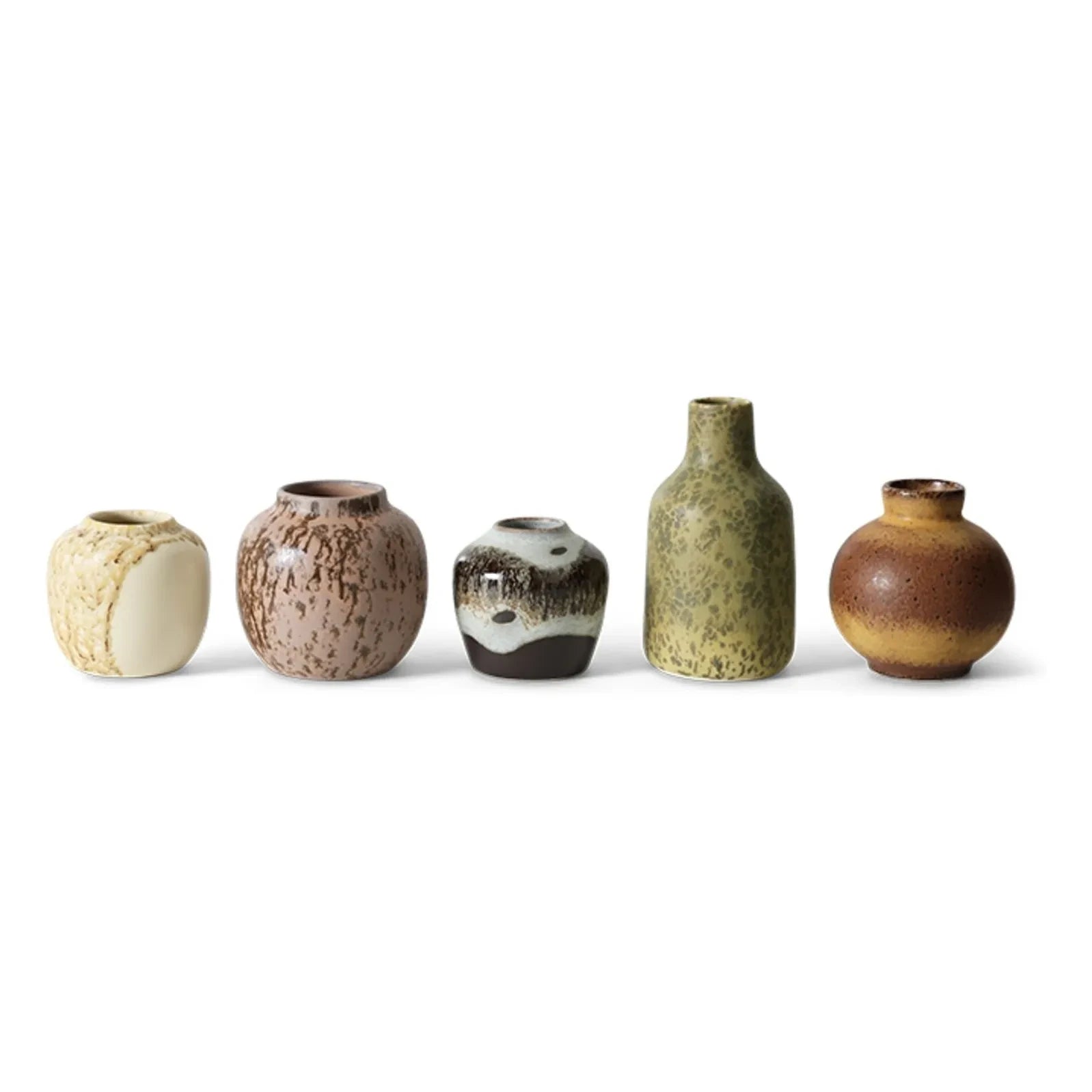 HKliving - 5er-Set Keramikvasen | Mehrfarbig