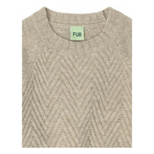 FUB - Plain Lambswool Sweater | Heather Beige