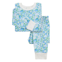 Sleepy Doe - Schlafanzug aus Bio-Baumwolle mit Blumenmuster | Blau