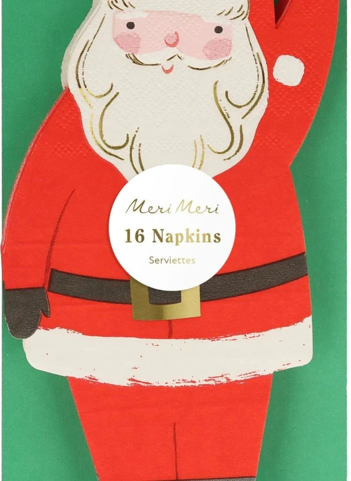 Meri Meri - Noel Baba kesimli peçeteler - 16'lı set