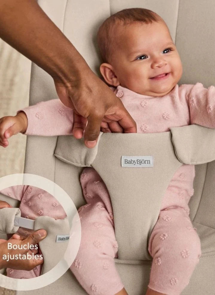 BabyBjörn - Begin Wippe - Weich gebürsteter Webstoff, Sandgrau | Sandgrau